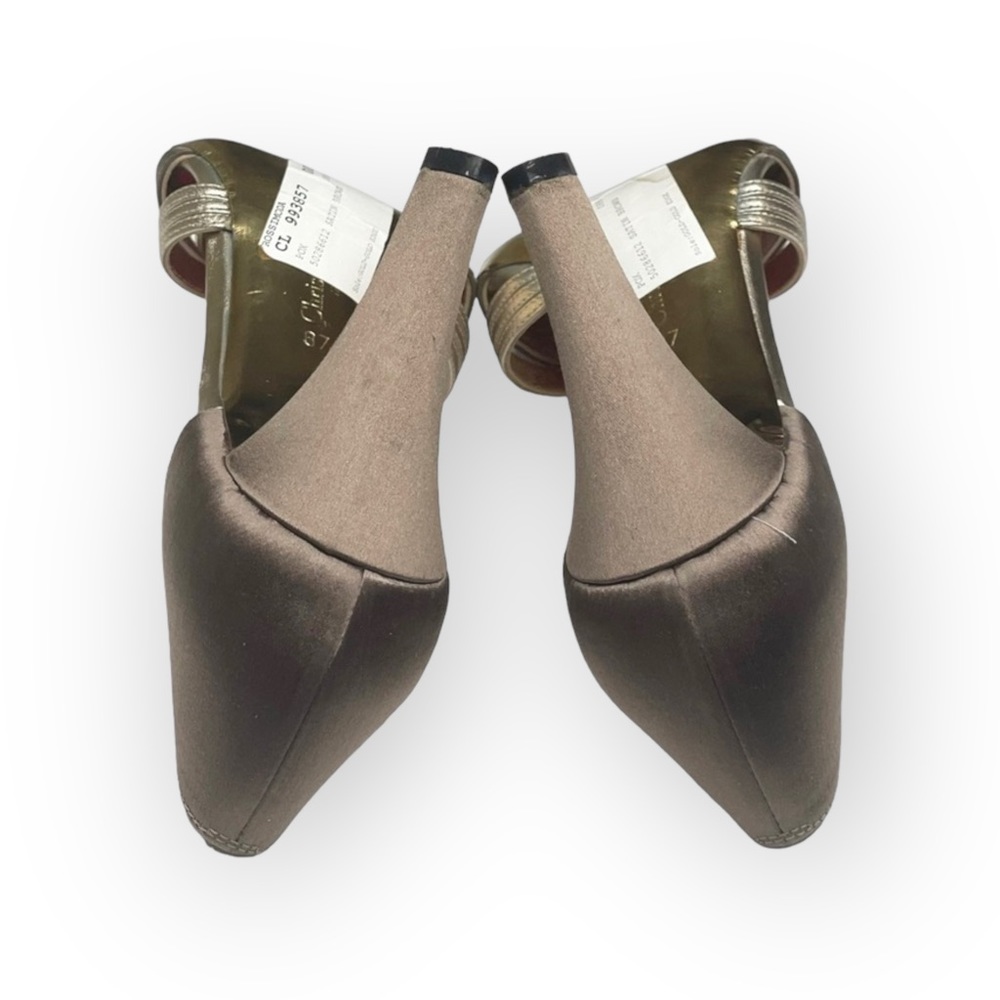 Christian Lacroix ♛ Satin Caged D'Orsay Heels ♛ Bronze Metallic ♛ 37 6.5M 7M ♛ - Picture 11 of 16
